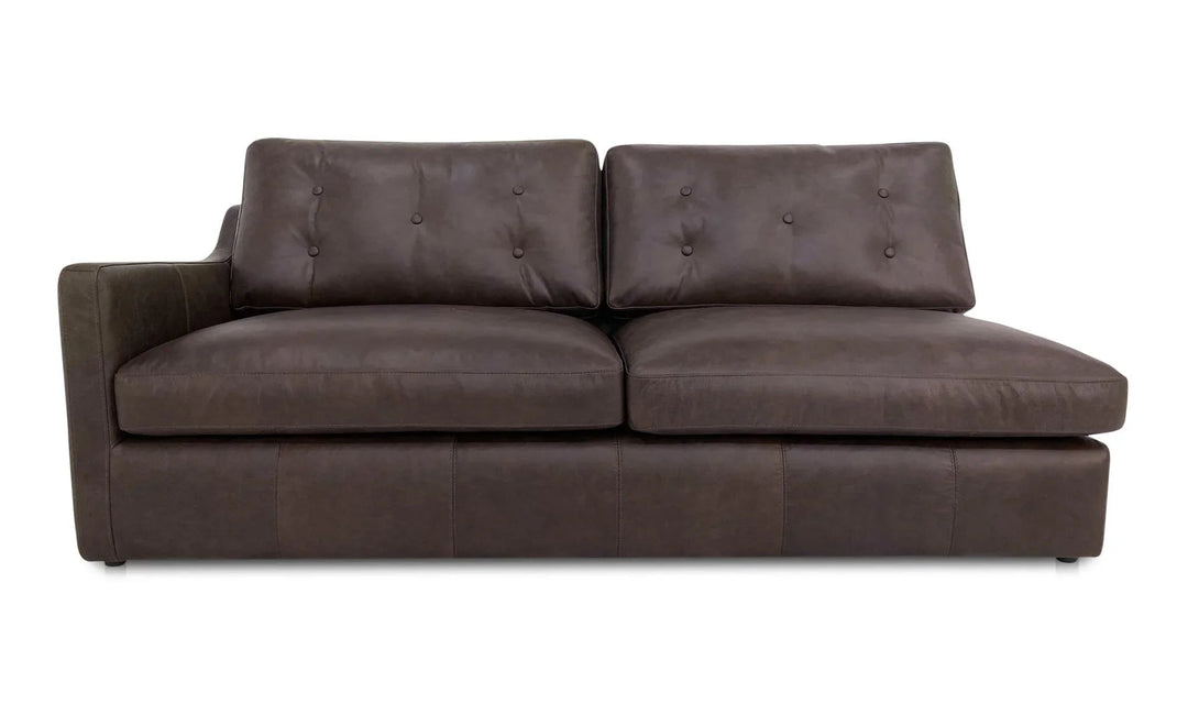 Thurlow Left Arm Facing Sofa Espresso Brown Leather - SwayLiving