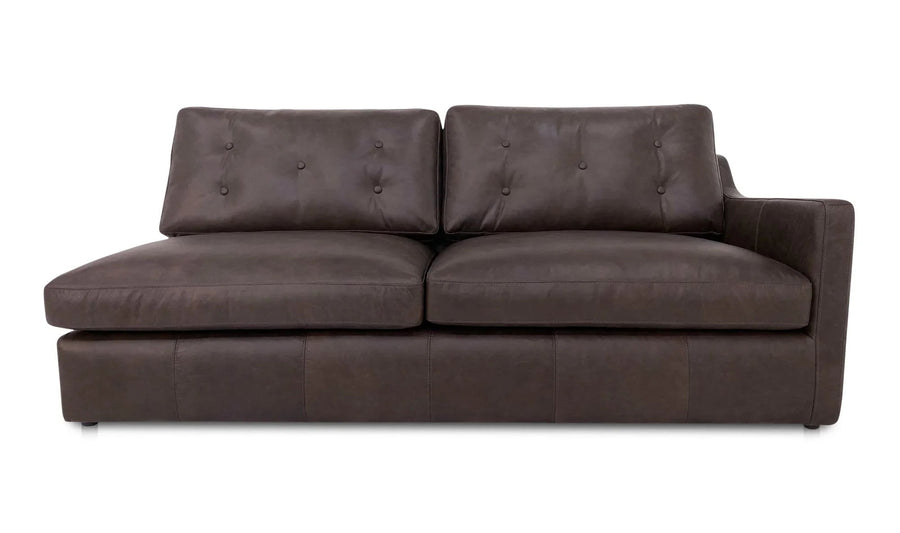 Thurlow Right Arm Facing Sofa Espresso Brown Leather - SwayLiving