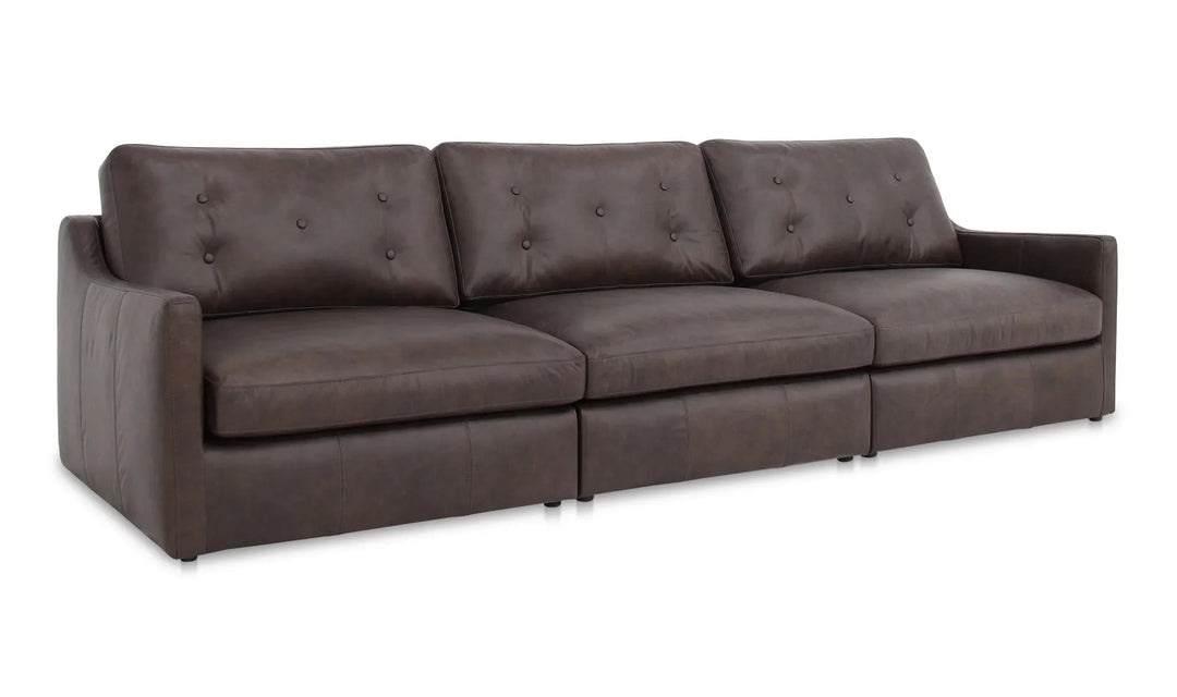 Thurlow Modular Sofa Espresso Brown Leather - SwayLiving