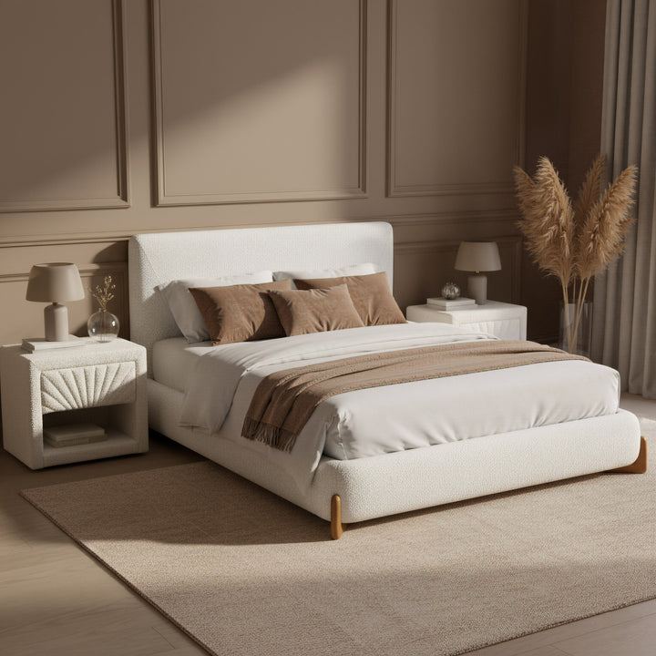 Baris Queen Bed Ivory