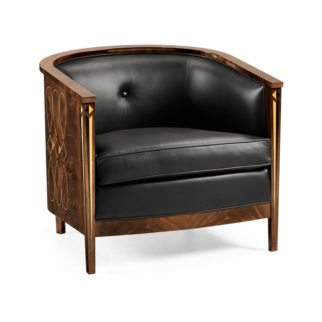 SwayLiving Knightbridge Antique Mahogany Tub Chair ACCENT + LOUNGE CHAIRS