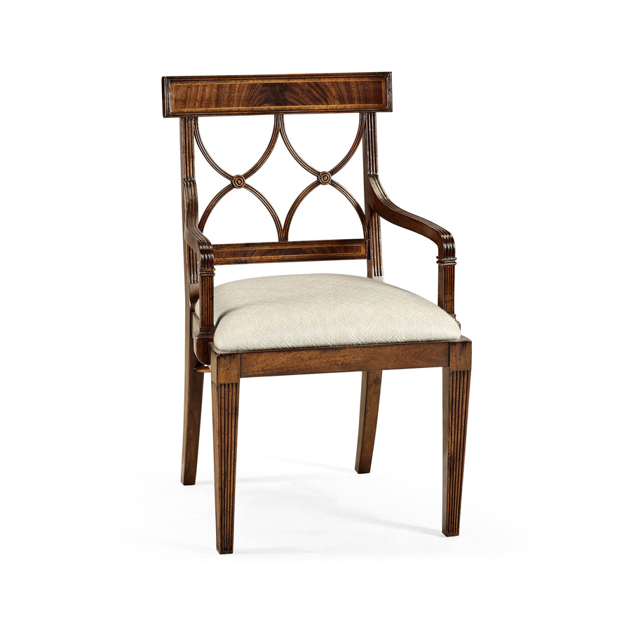 SwayLiving Buckingham Regency Mahogany Curved Back Arm Chair - Set Of 2 DINING CHAIRS
