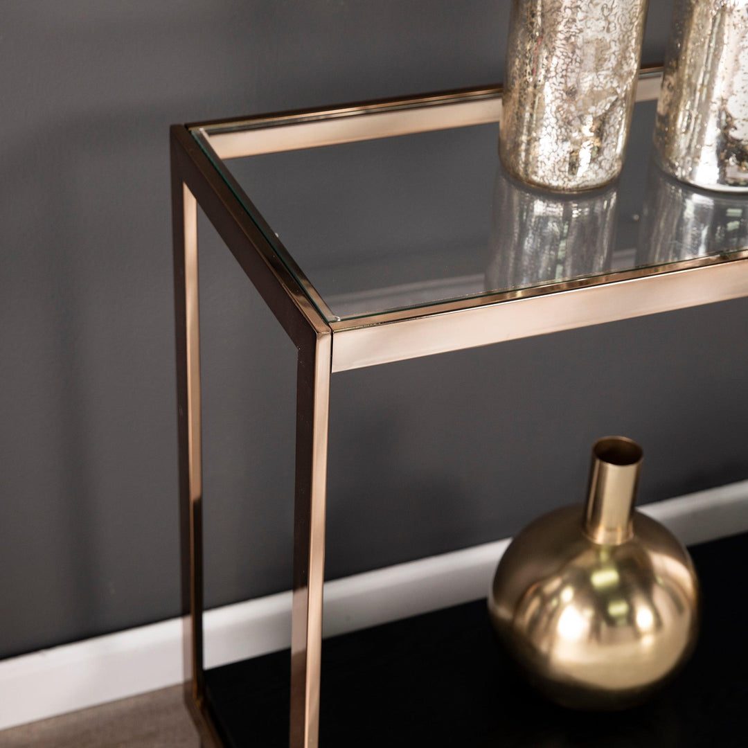 SwayLiving Lexina Glass-Top Console Table CONSOLE TABLES