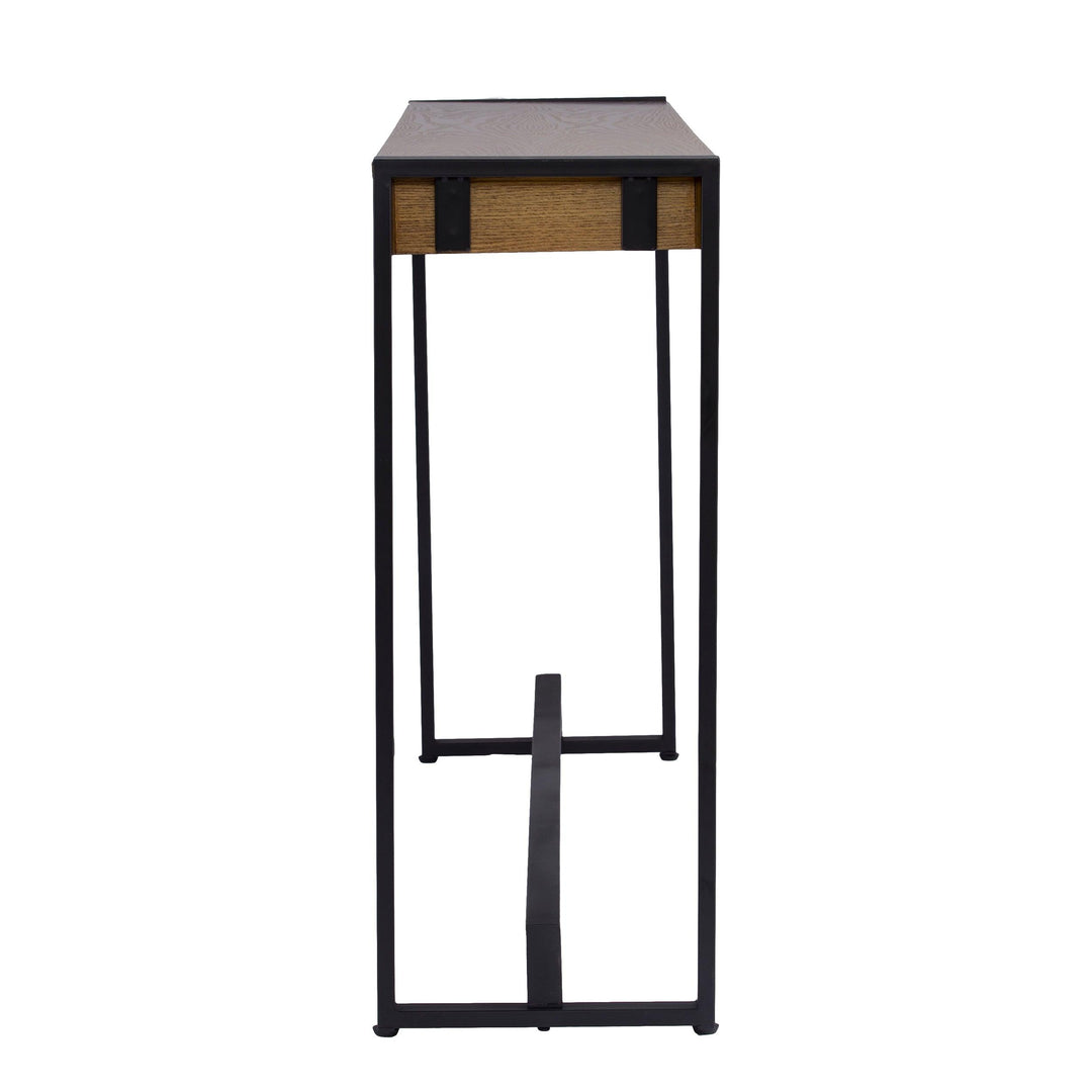 SwayLiving Holly & Martin Macen Console - Weathered Gray Oak w/ Black CONSOLE TABLES