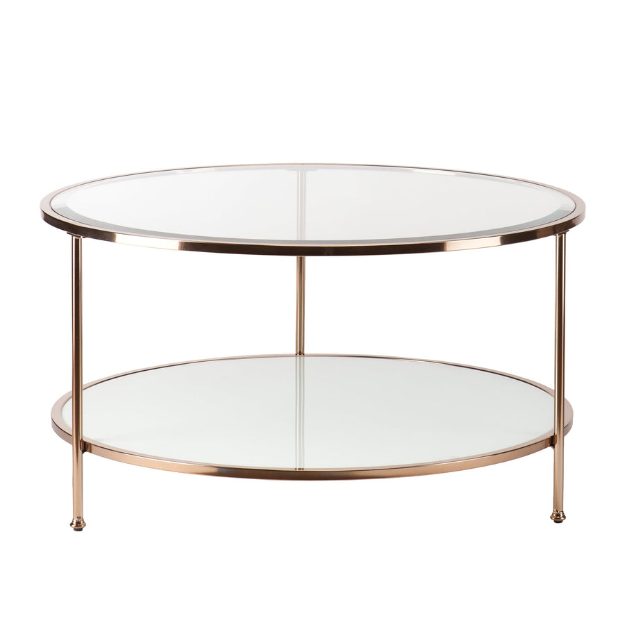 SwayLiving Risa Round Coffee Table w/ Storage - Gold COFFEE TABLES