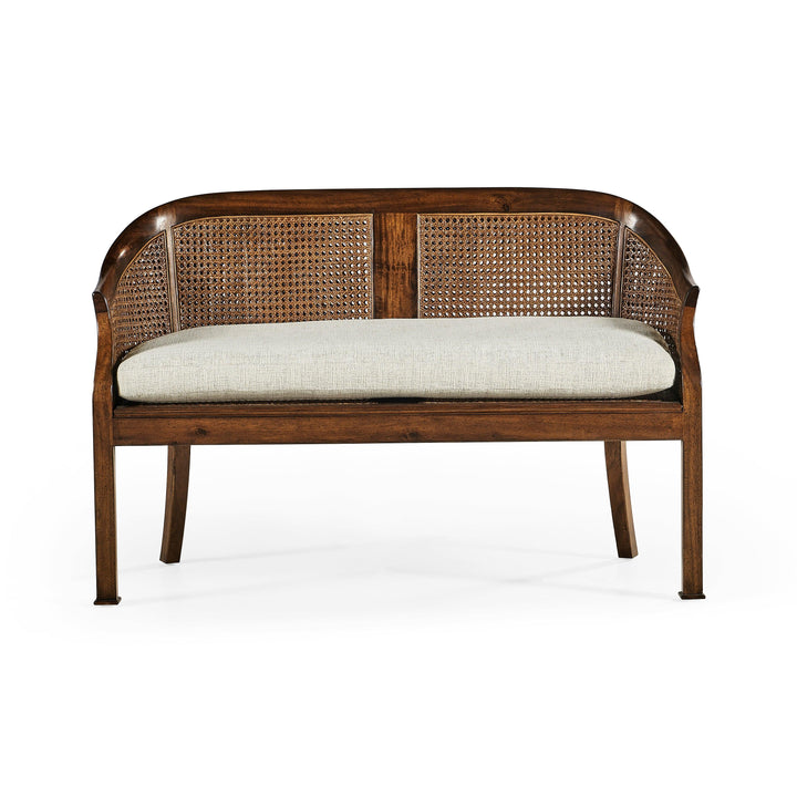 SwayLiving Walnut 2-Seater Salon Settee Cane Back BENCHES