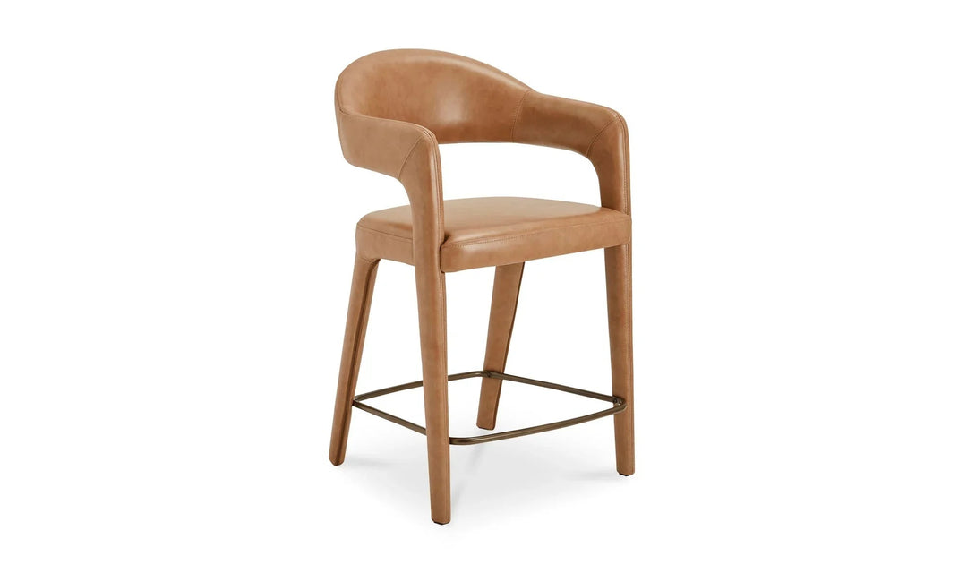 Martens Counter Stool Brown Leather - SwayLiving