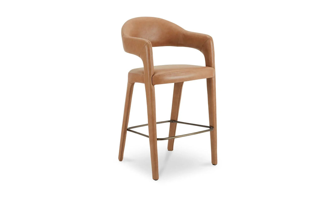 Martens Bar Stool Brown Leather - SwayLiving