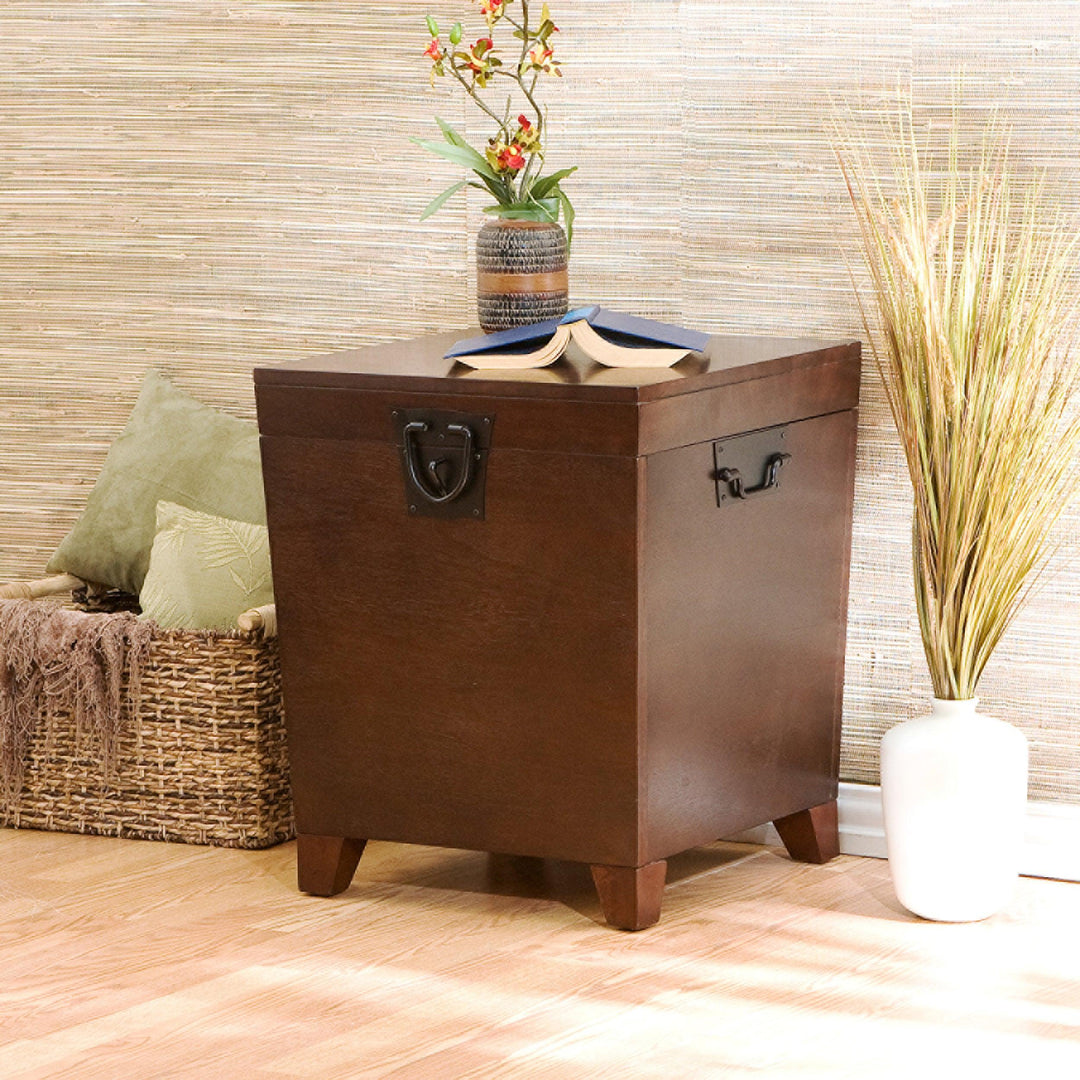 SwayLiving Pyramid Trunk End Table - Espresso ACCENT TABLES