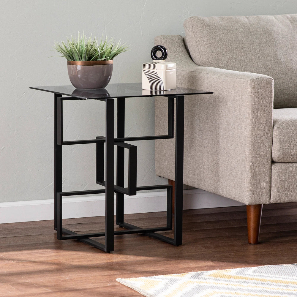 SwayLiving Clanlin Glass-Top Accent Table ACCENT TABLES