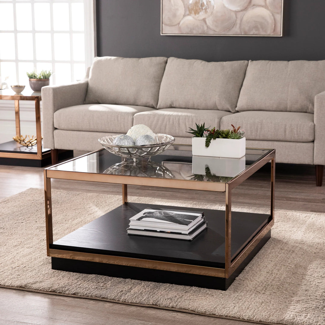 SwayLiving Lexina Glass-Top Cocktail Table COFFEE TABLES