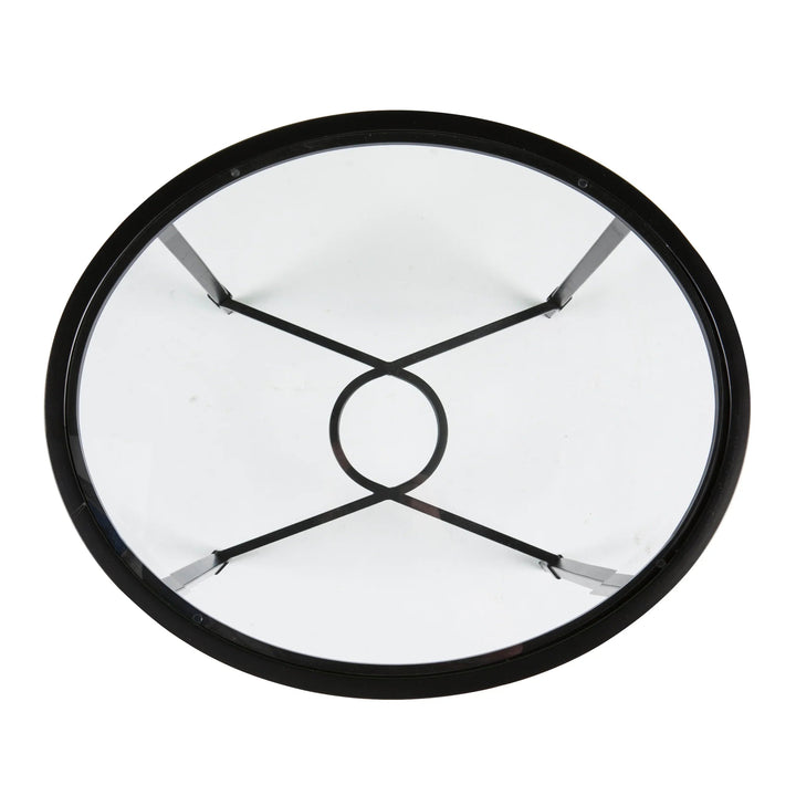 SwayLiving Quinton Metal/Glass Oval Side Table ACCENT TABLES