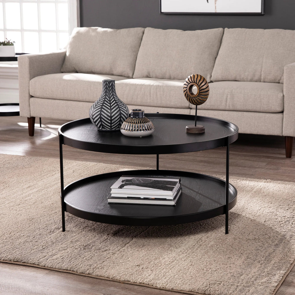 SwayLiving Verlington Round Farmhouse Style Cocktail Table COFFEE TABLES