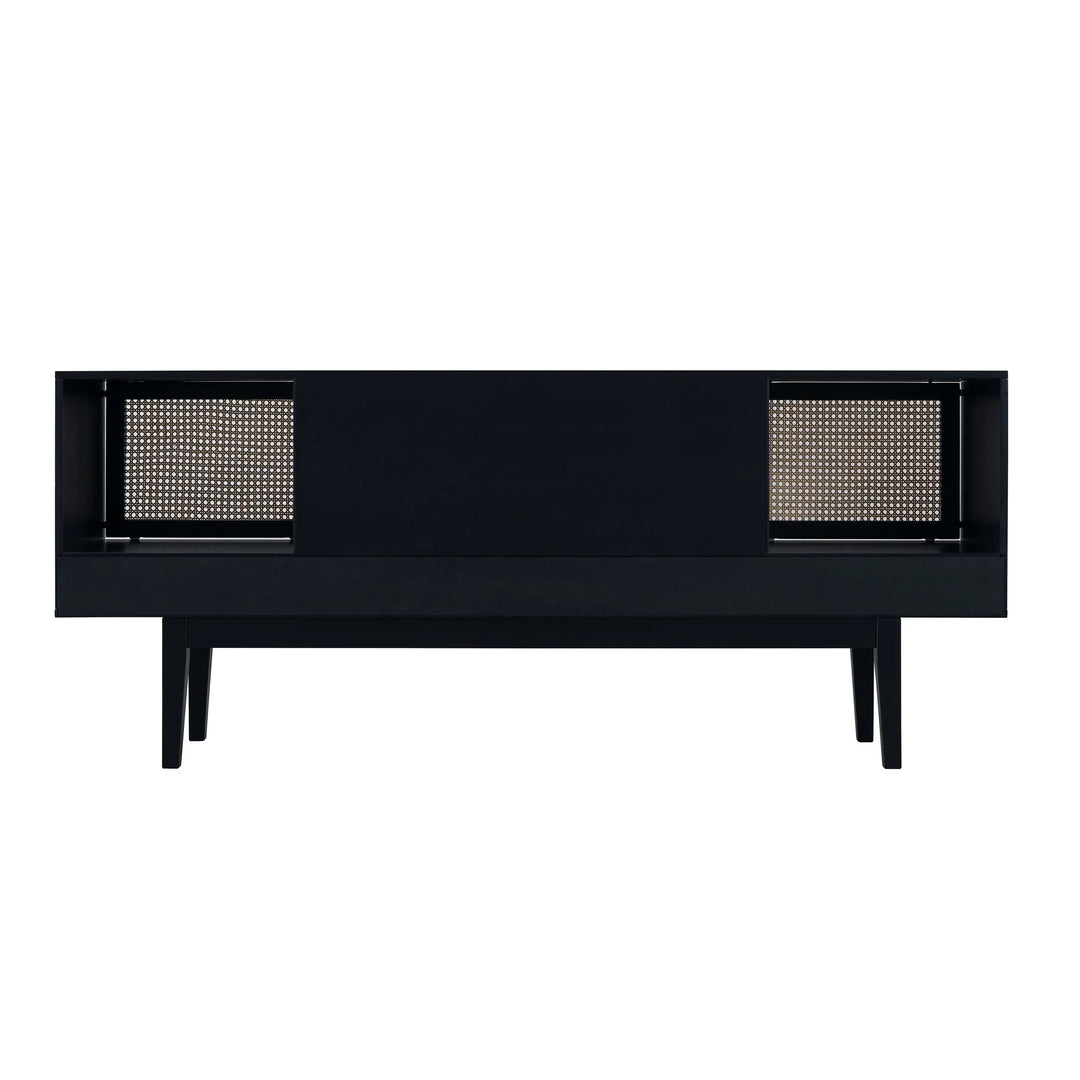 SwayLiving Holly & Martin Simms Midcentury Modern Media Console - Black MEDIA + TV STANDS