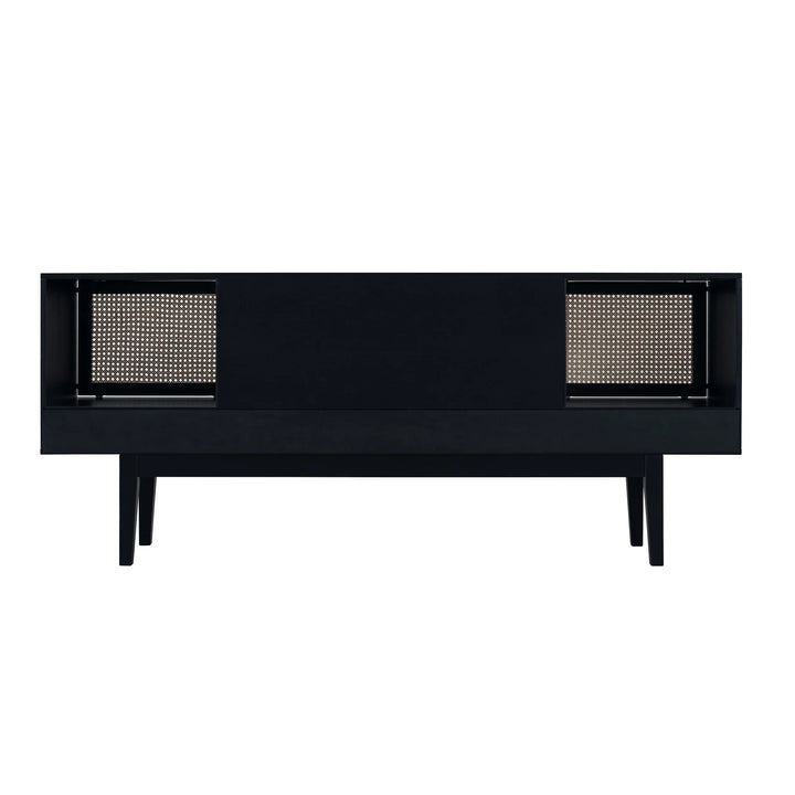 SwayLiving Holly & Martin Simms Midcentury Modern Media Console - Black MEDIA + TV STANDS
