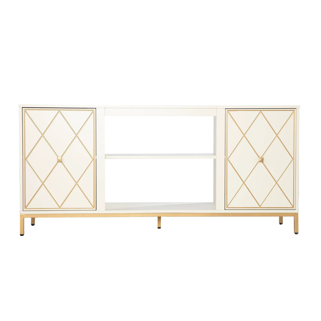 SwayLiving Marradi Media Console w/ Storage - Cream MEDIA + TV STANDS