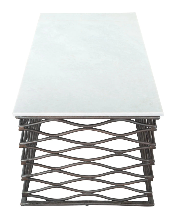 SwayLiving Duchess Coffee Table White & Antique Bronze COFFEE TABLES
