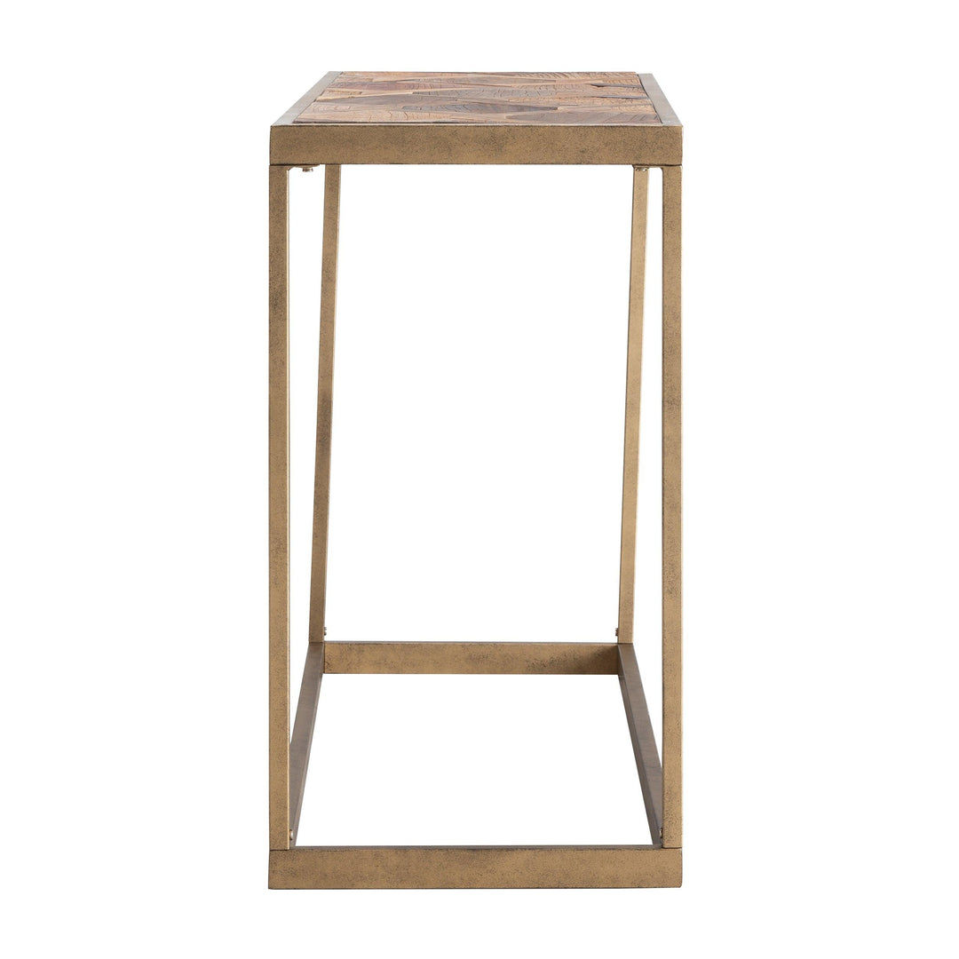 SwayLiving Dorville Reclaimed Wood Patchwork Console Table CONSOLE TABLES
