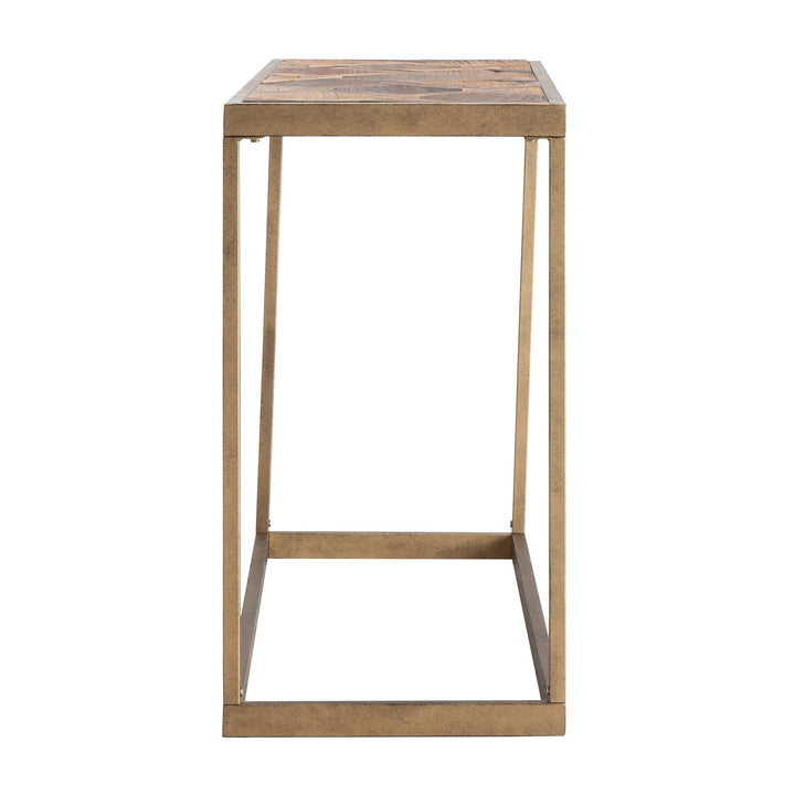 SwayLiving Dorville Reclaimed Wood Patchwork Console Table CONSOLE TABLES