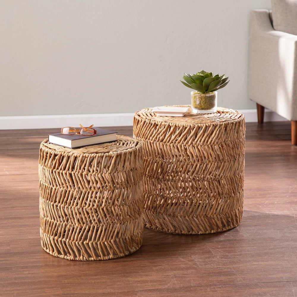 SwayLiving Davari Water Hyacinth Nesting Tables – 2pc Set ACCENT TABLES