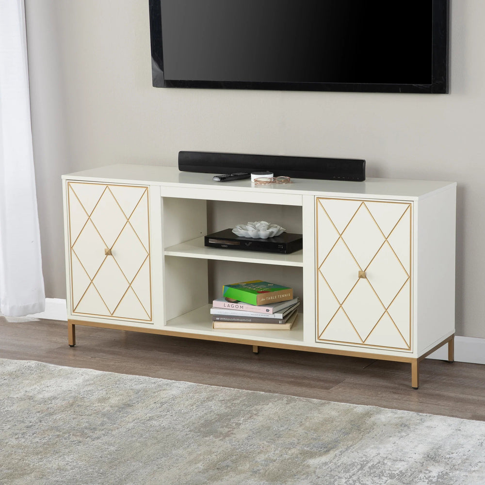 SwayLiving Marradi Media Console w/ Storage - Cream MEDIA + TV STANDS