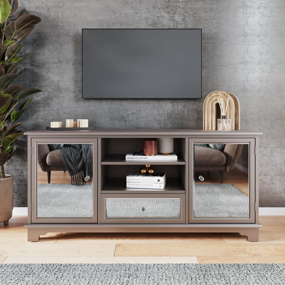 SwayLiving Mirage Mirrored TV Stand MEDIA + TV STANDS